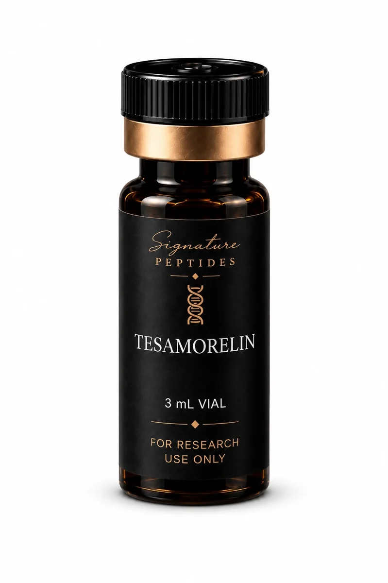 TESAMORELIN research peptide vial with box